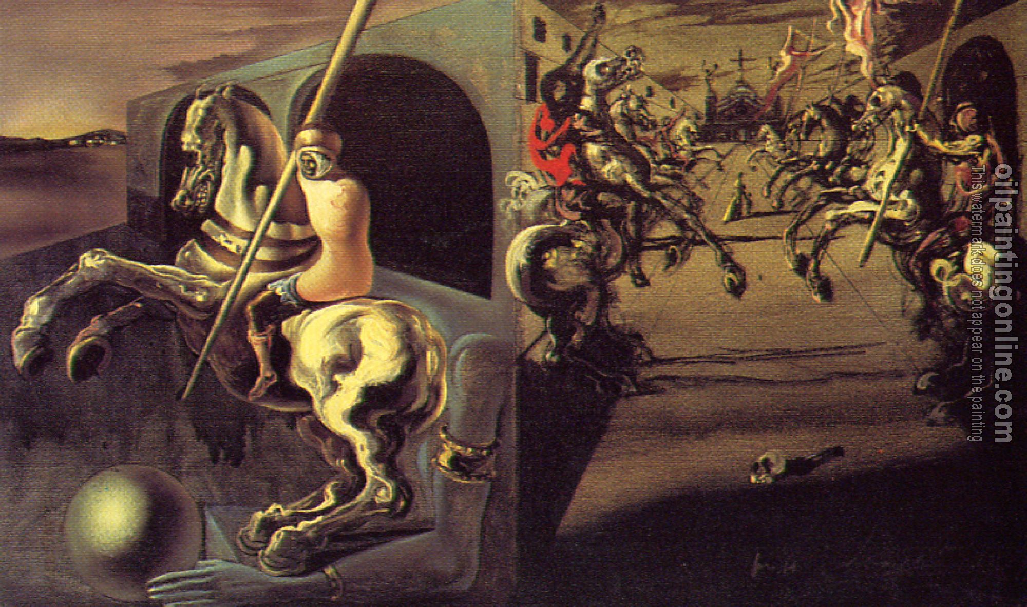 Dali, Salvador - Equestrian Parade(possibly set design of Romeo and Juliet)